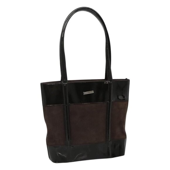 GUCCI Tote Bag Suede Leather Brown Auth ti2756 - Picture 1 of 14